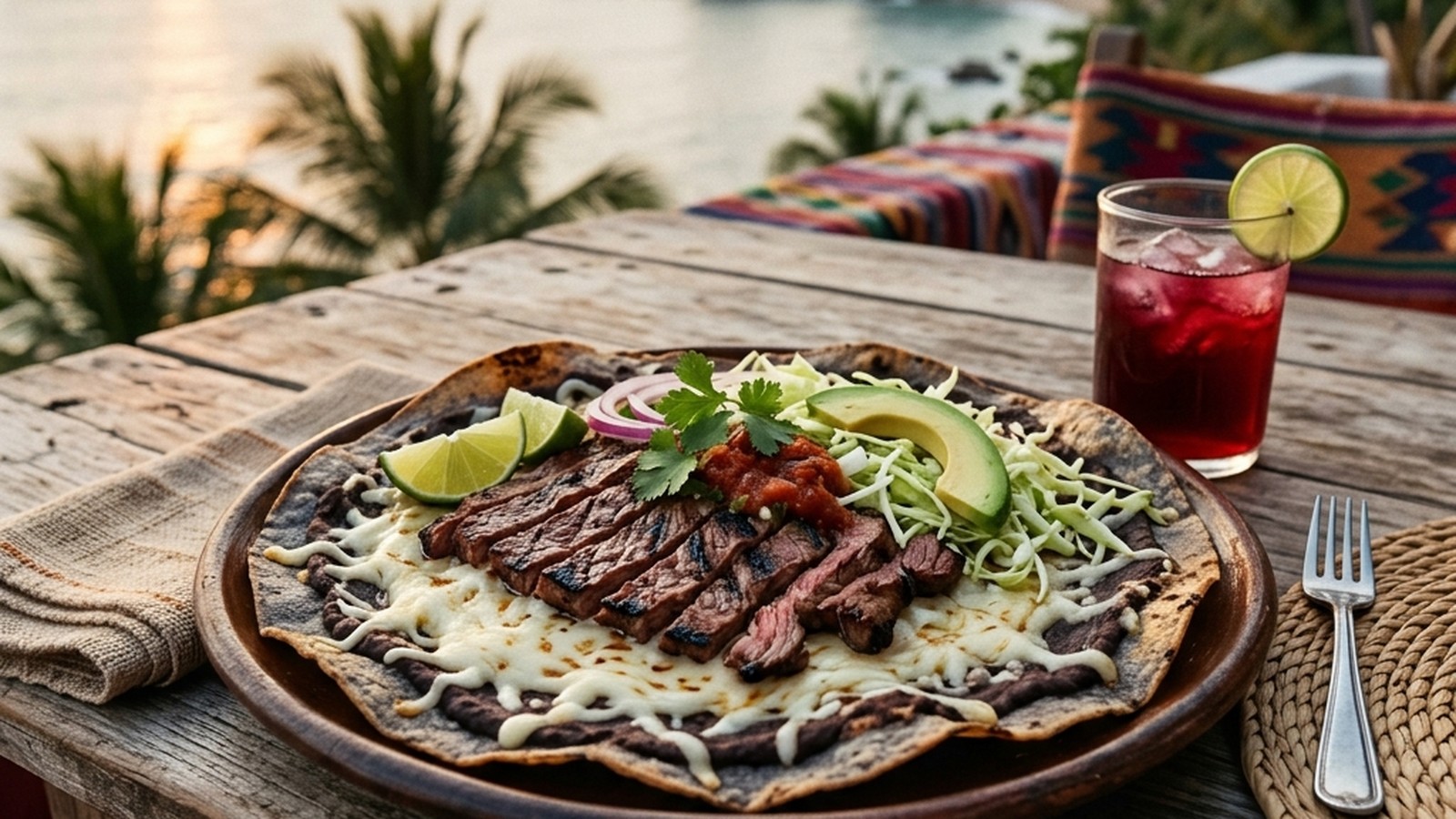 Oaxacan Tlayuda with Tasajo