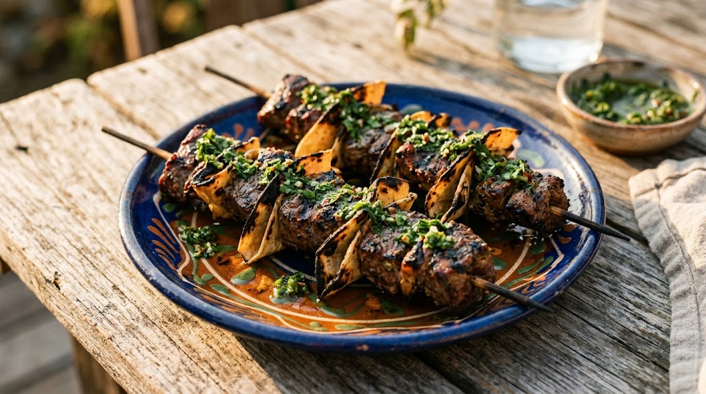 Tortilla Beef Kebabs