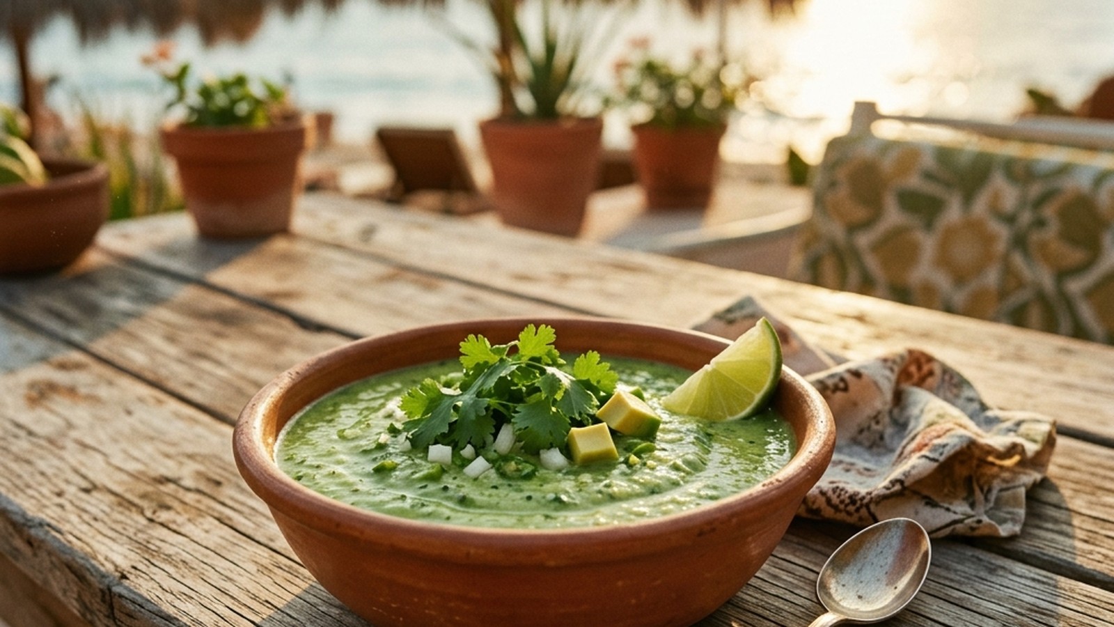 Salsa Verde Cruda con Aguacate (Raw Tomatillo and Avocado Salsa)